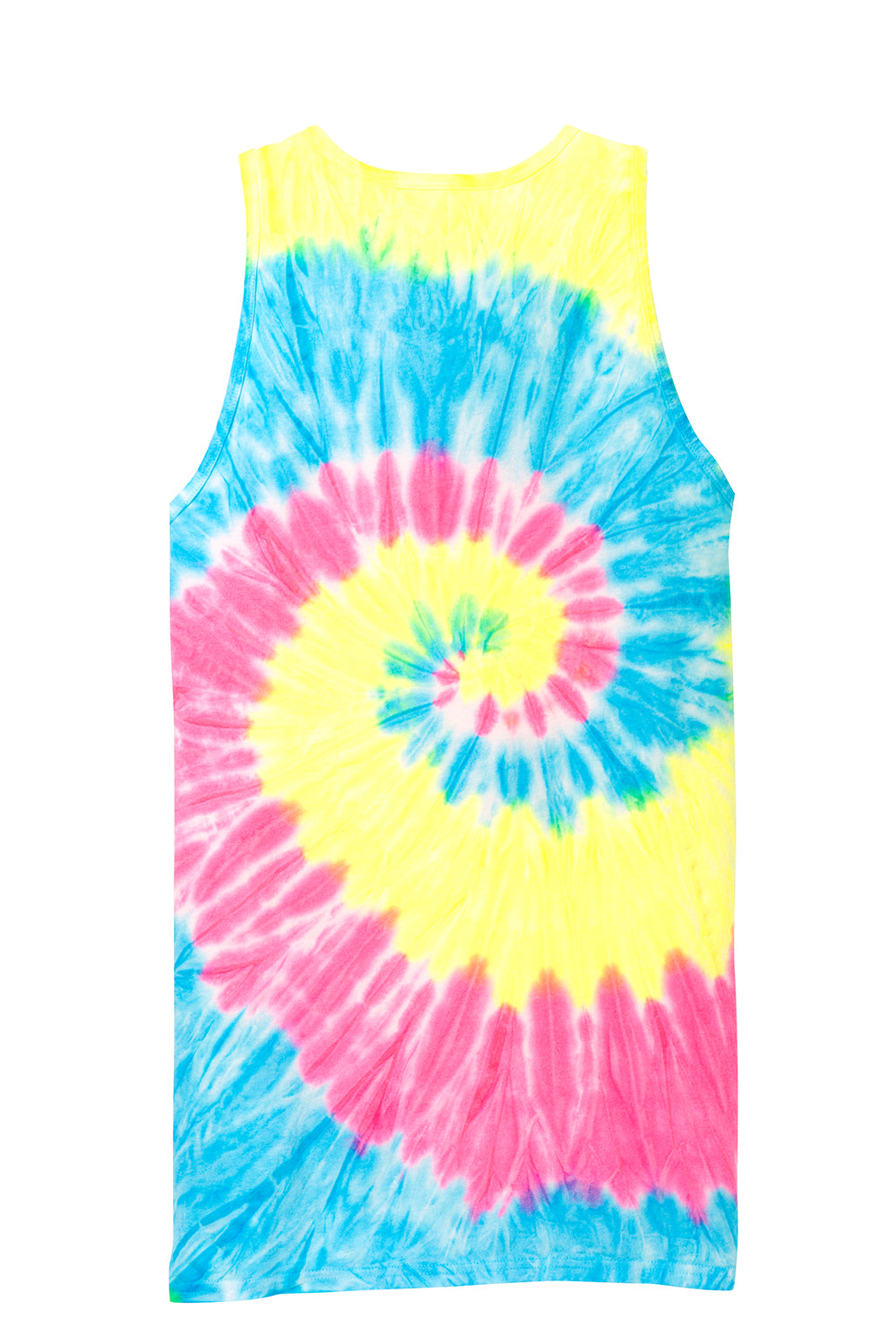 Port & Company PC147TT Mens Tie-Dye Tank Top Neon Rainbow Flat Back