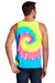 Port & Company PC147TT Mens Tie-Dye Tank Top Neon Rainbow Model Back