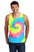 Port & Company PC147TT Mens Tie-Dye Tank Top Neon Rainbow Model Front