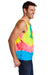 Port & Company PC147TT Mens Tie-Dye Tank Top Neon Rainbow Model Side