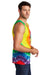 Port & Company PC147TT Mens Tie-Dye Tank Top Rainbow Model Side