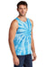 Port & Company PC147TT Mens Tie-Dye Tank Top Turquoise Blue Model 3q