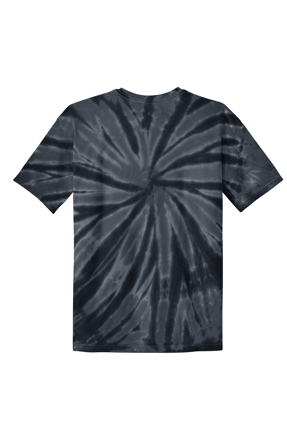 Port & Company PC147Y Youth Tie-Dye Short Sleeve Crewneck T-Shirt Black Flat Back