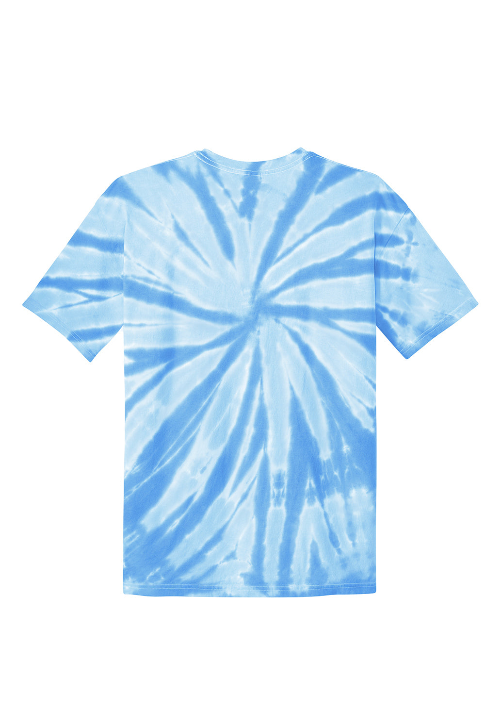 Port & Company PC147Y Youth Tie-Dye Short Sleeve Crewneck T-Shirt Light Blue Flat Back