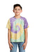 Port & Company PC147Y Youth Tie-Dye Short Sleeve Crewneck T-Shirt Mint Rainbow Model Front