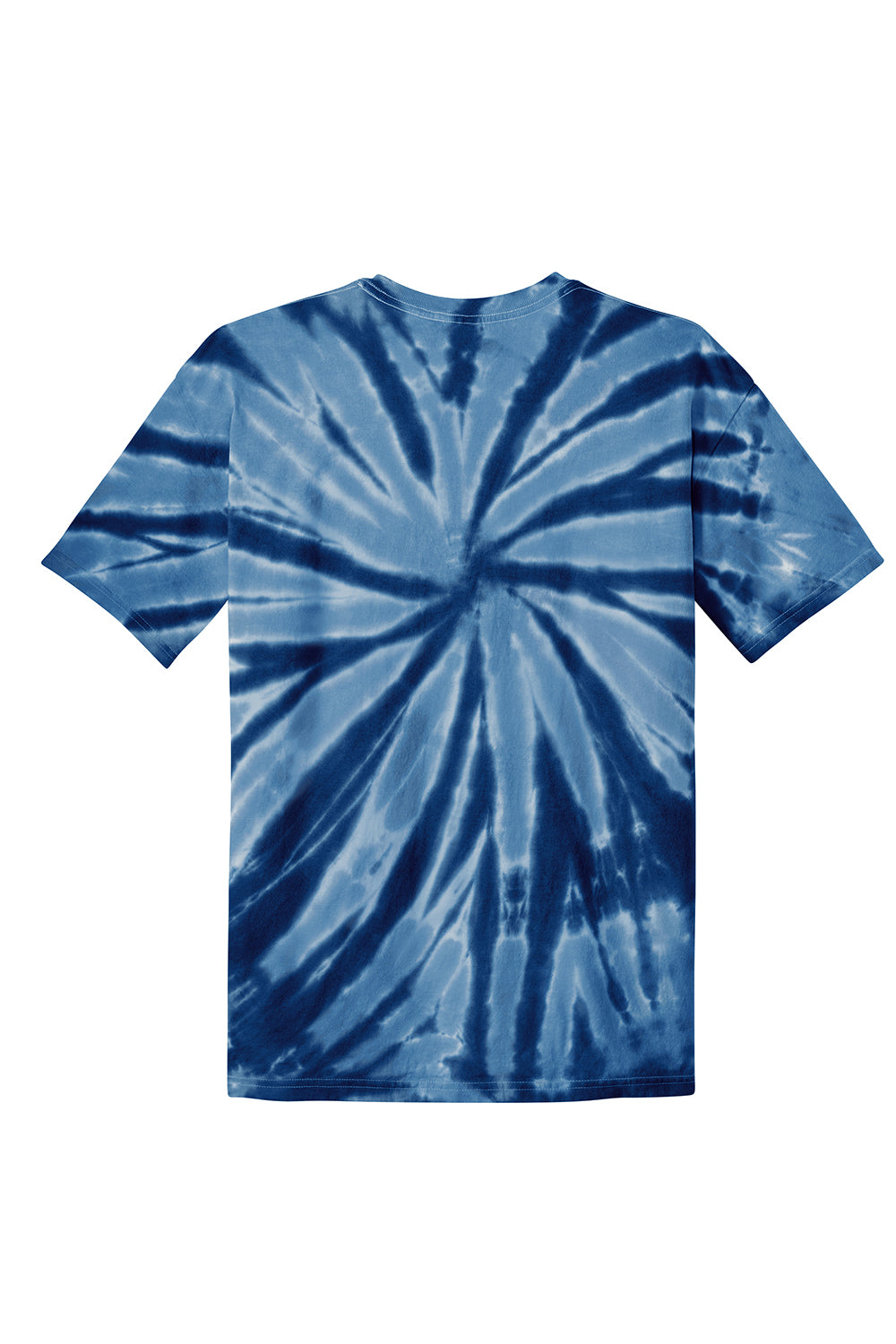 Port & Company PC147Y Youth Tie-Dye Short Sleeve Crewneck T-Shirt Navy Blue Flat Back