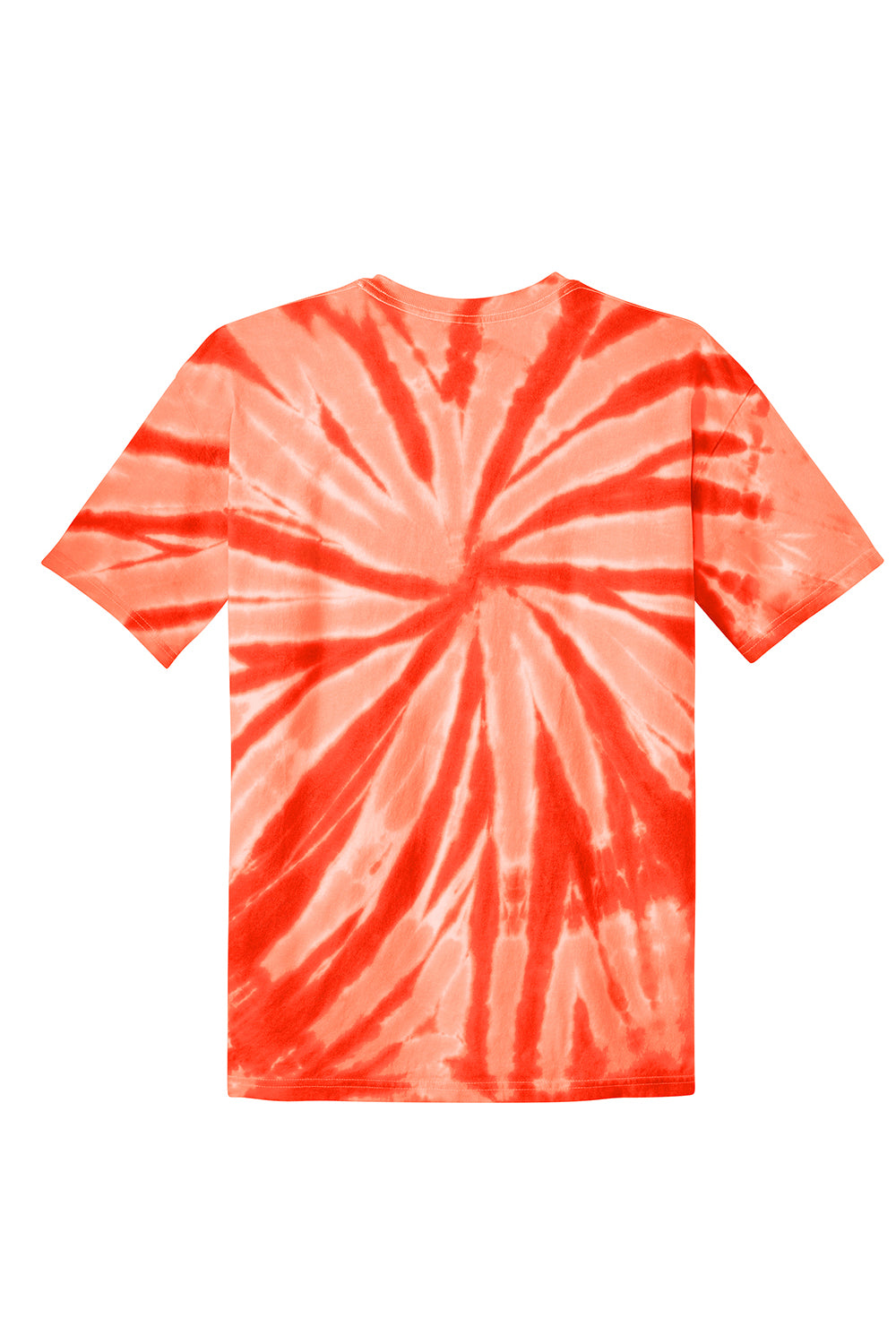 Port & Company PC147Y Youth Tie-Dye Short Sleeve Crewneck T-Shirt Orange Flat Back