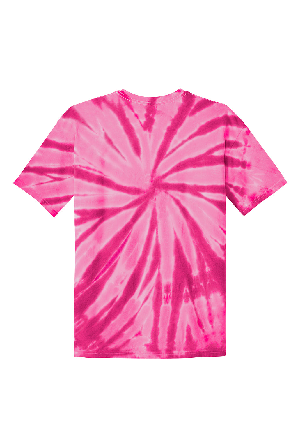 Port & Company PC147Y Youth Tie-Dye Short Sleeve Crewneck T-Shirt Pink Flat Back