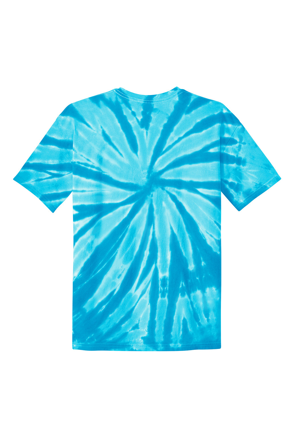 Port & Company PC147Y Youth Tie-Dye Short Sleeve Crewneck T-Shirt Turquoise Blue Flat Back