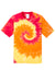 Port & Company PC147Y Youth Tie-Dye Short Sleeve Crewneck T-Shirt Blaze Rainbow Flat Front