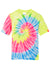 Port & Company PC147Y Youth Tie-Dye Short Sleeve Crewneck T-Shirt Neon Rainbow Flat Front