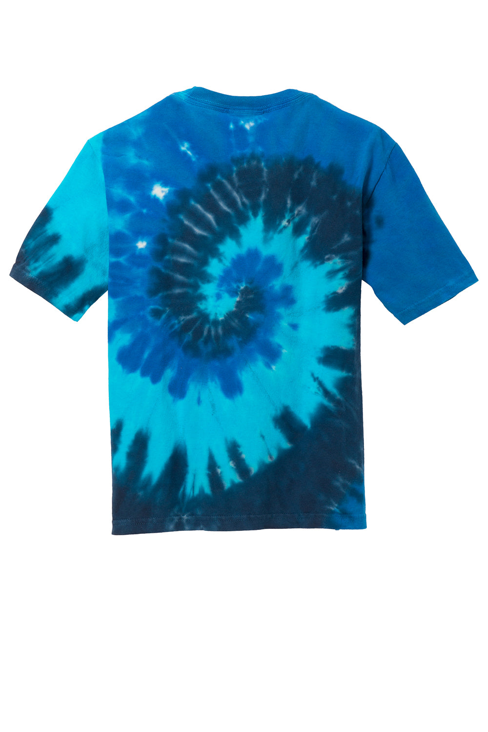 Port & Company PC147Y Youth Tie-Dye Short Sleeve Crewneck T-Shirt Ocean Rainbow Flat Back