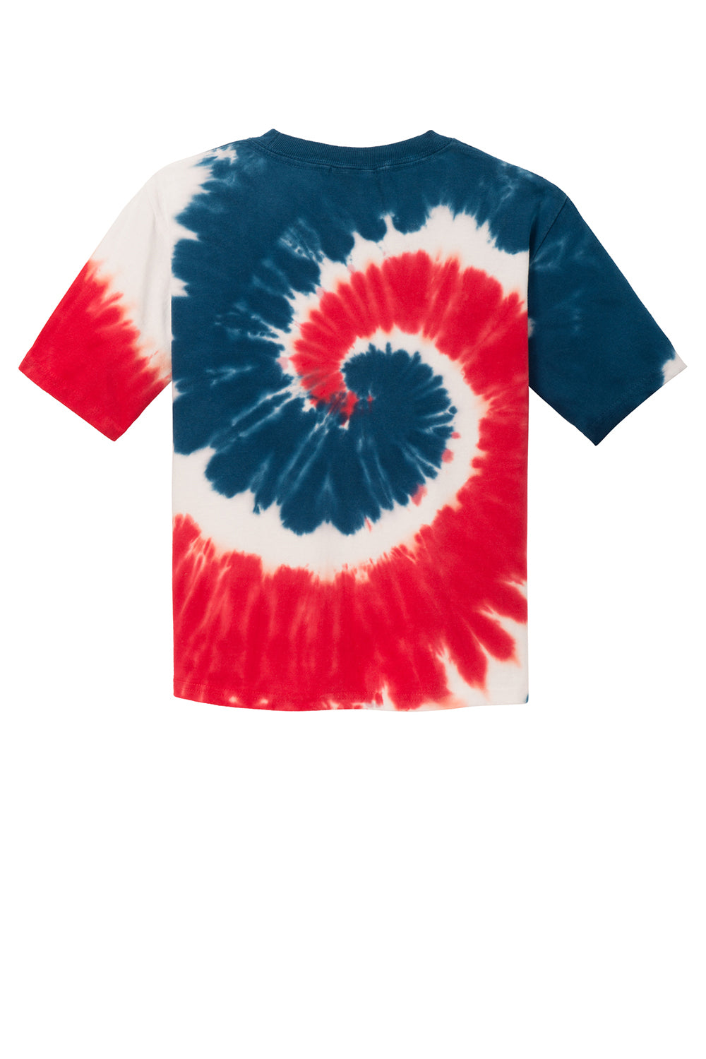 Port & Company PC147Y Youth Tie-Dye Short Sleeve Crewneck T-Shirt USA Rainbow Flat Back