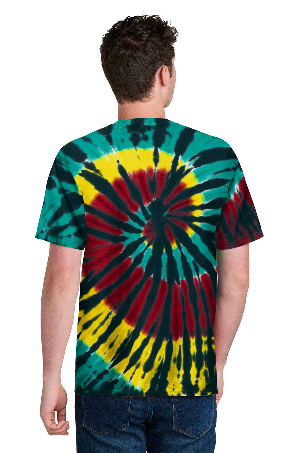 Port & Company PC147 Mens Tie-Dye Short Sleeve Crewneck T-Shirt Island Model Back