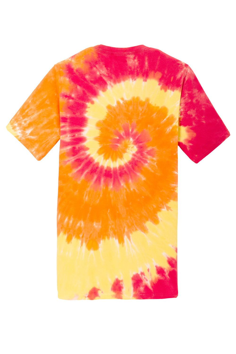 Port & Company PC147 Mens Tie-Dye Short Sleeve Crewneck T-Shirt Blaze Rainbow Flat Back