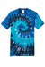 Port & Company PC147 Mens Tie-Dye Short Sleeve Crewneck T-Shirt Ocean Rainbow Flat Front