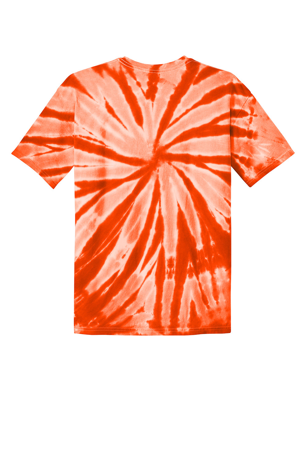 Port & Company PC147 Mens Tie-Dye Short Sleeve Crewneck T-Shirt Orange Flat Back