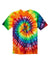 Port & Company PC147 Mens Tie-Dye Short Sleeve Crewneck T-Shirt Rainbow Flat Back