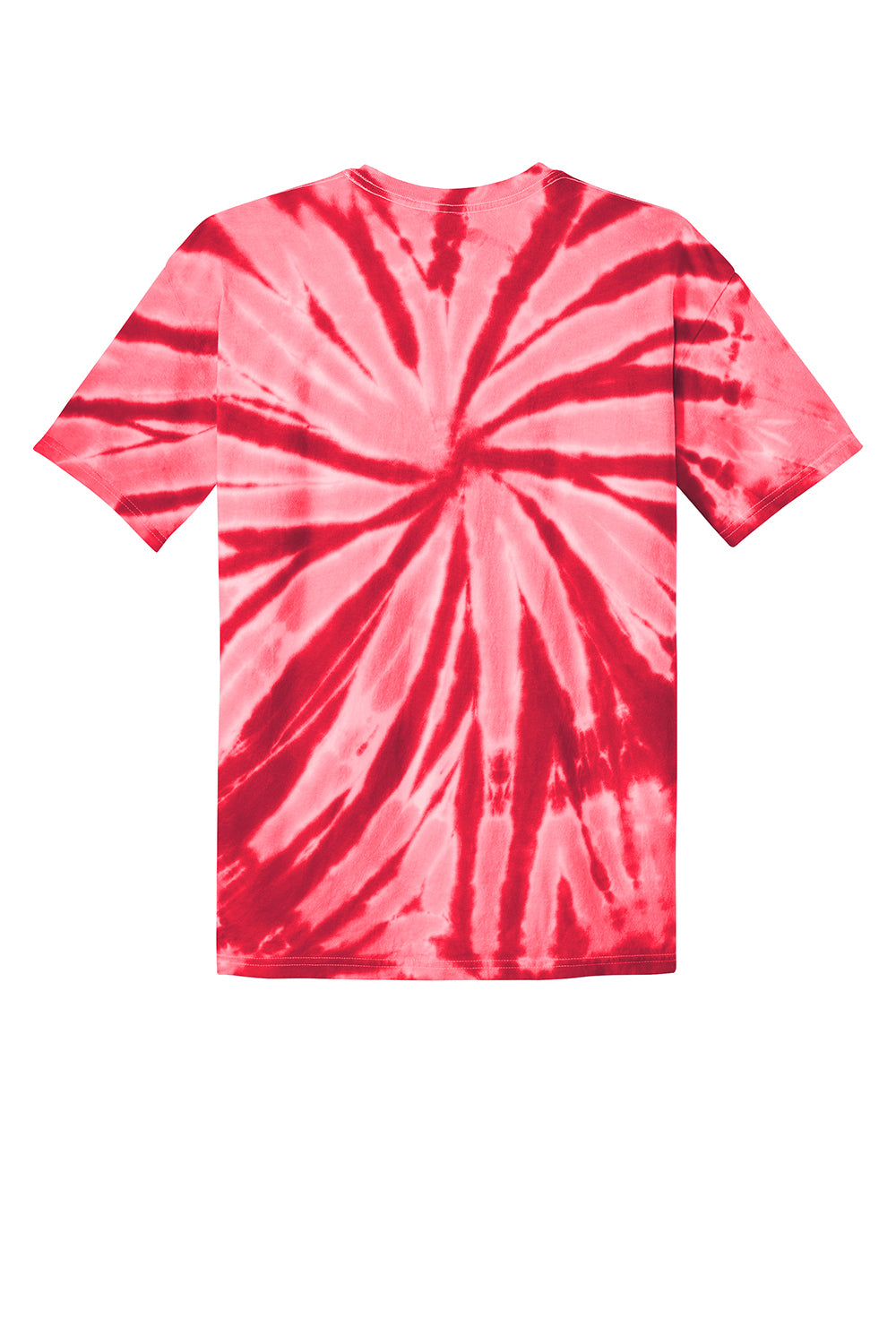 Port & Company PC147 Mens Tie-Dye Short Sleeve Crewneck T-Shirt Red Flat Back