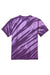 Port & Company PC148 Mens Tie-Dye Short Sleeve Crewneck T-Shirt Purple Flat Back