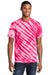 Port & Company PC148 Mens Tie-Dye Short Sleeve Crewneck T-Shirt Pink Model Front