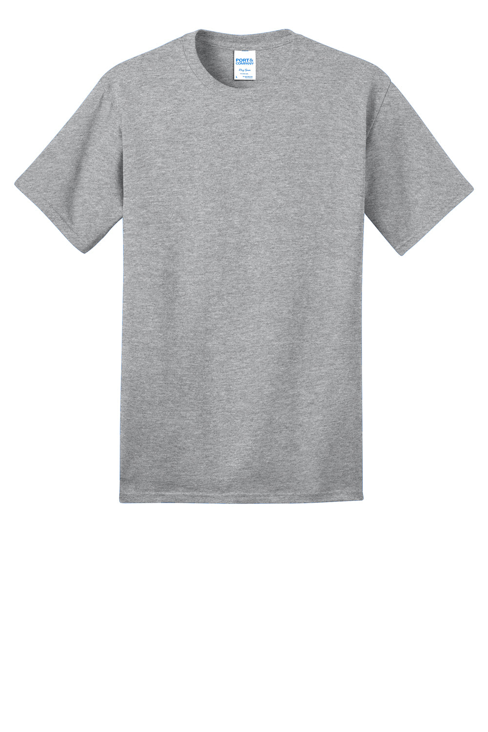 Port & Company PC150 Mens Short Sleeve Crewneck T-Shirt Heather Grey Flat Front