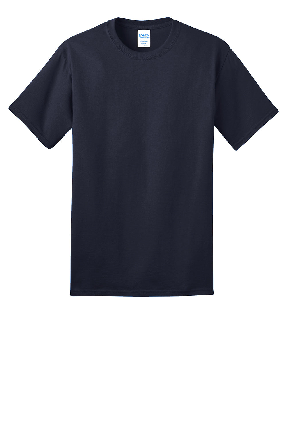 Port & Company PC150 Mens Short Sleeve Crewneck T-Shirt Navy Blue Flat Front