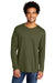 Port & Company PC330LS Mens Long Sleeve Crewneck T-Shirt Heather Military Green Model Front