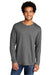 Port & Company PC330LS Mens Long Sleeve Crewneck T-Shirt Heather Graphite Grey Model Front