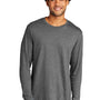 Port & Company Mens Long Sleeve Crewneck T-Shirt - Heather Graphite Grey