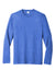 Port & Company PC330LS Mens Long Sleeve Crewneck T-Shirt Heather Royal Blue Flat Front