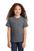 Port & Company PC330Y Youth Short Sleeve Crewneck T-Shirt Heather Graphite Grey Model Front