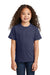 Port & Company PC330Y Youth Short Sleeve Crewneck T-Shirt Heather Team Navy Blue Model Front