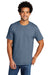 Port & Company PC330 Mens Short Sleeve Crewneck T-Shirt Heather Steel Blue Model Front