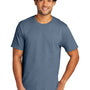 Port & Company Mens Short Sleeve Crewneck T-Shirt - Heather Steel Blue - NEW