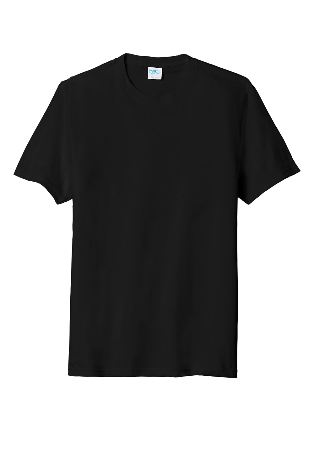 Port & Company PC330 Mens Short Sleeve Crewneck T-Shirt Black Flat Front