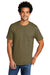 Port & Company PC330 Mens Short Sleeve Crewneck T-Shirt Heather Coyote Brown Model Front