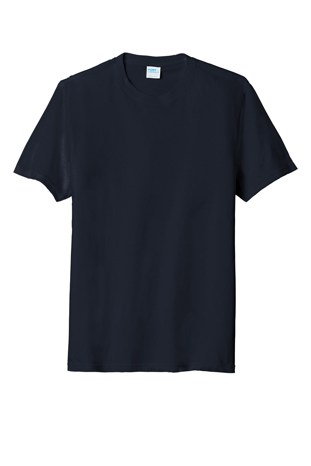 Port & Company PC330 Mens Short Sleeve Crewneck T-Shirt Deep Navy Blue Flat Front