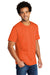 Port & Company PC330 Mens Short Sleeve Crewneck T-Shirt Heather Deep Orange Model 3q