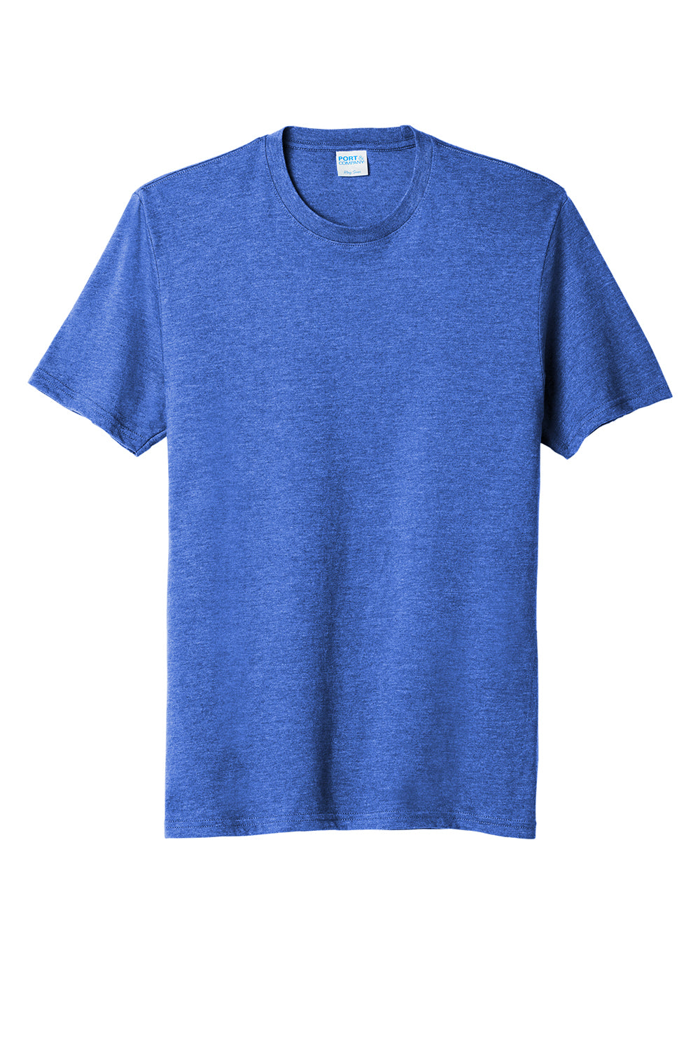 Port & Company PC330 Mens Short Sleeve Crewneck T-Shirt Heather Royal Blue Flat Front