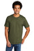 Port & Company PC330 Mens Short Sleeve Crewneck T-Shirt Heather Military Green Model Front