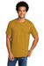 Port & Company PC330 Mens Short Sleeve Crewneck T-Shirt Heather Ochre Yellow Model Front