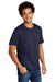 Port & Company PC330 Mens Short Sleeve Crewneck T-Shirt Heather Team Navy Blue Model 3q