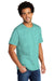 Port & Company PC330 Mens Short Sleeve Crewneck T-Shirt Heather Vivid Teal Green Model 3q