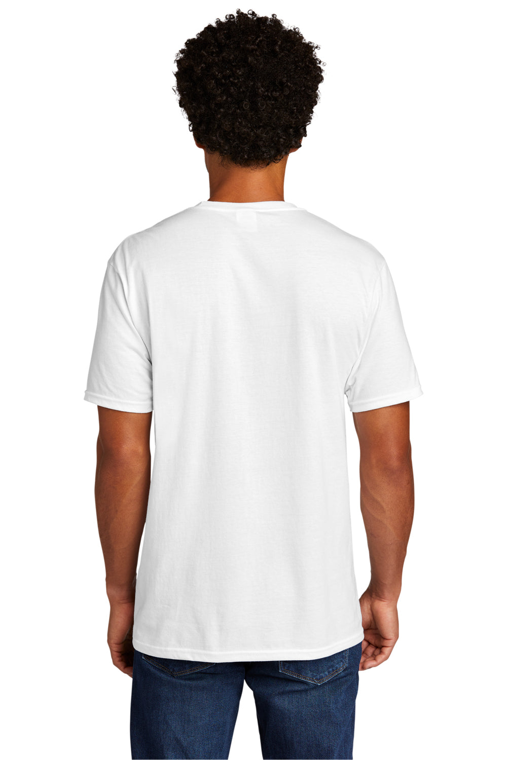 Port & Company PC330 Mens Short Sleeve Crewneck T-Shirt White Model Back