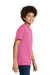 Port & Company PC340Y Youth CVC Short Sleeve Crewneck T-Shirt Awareness Pink Model Side