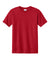 Port & Company PC340Y Youth CVC Short Sleeve Crewneck T-Shirt Red Flat Front