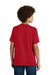 Port & Company PC340Y Youth CVC Short Sleeve Crewneck T-Shirt Red Model Back