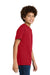 Port & Company PC340Y Youth CVC Short Sleeve Crewneck T-Shirt Red Model Side