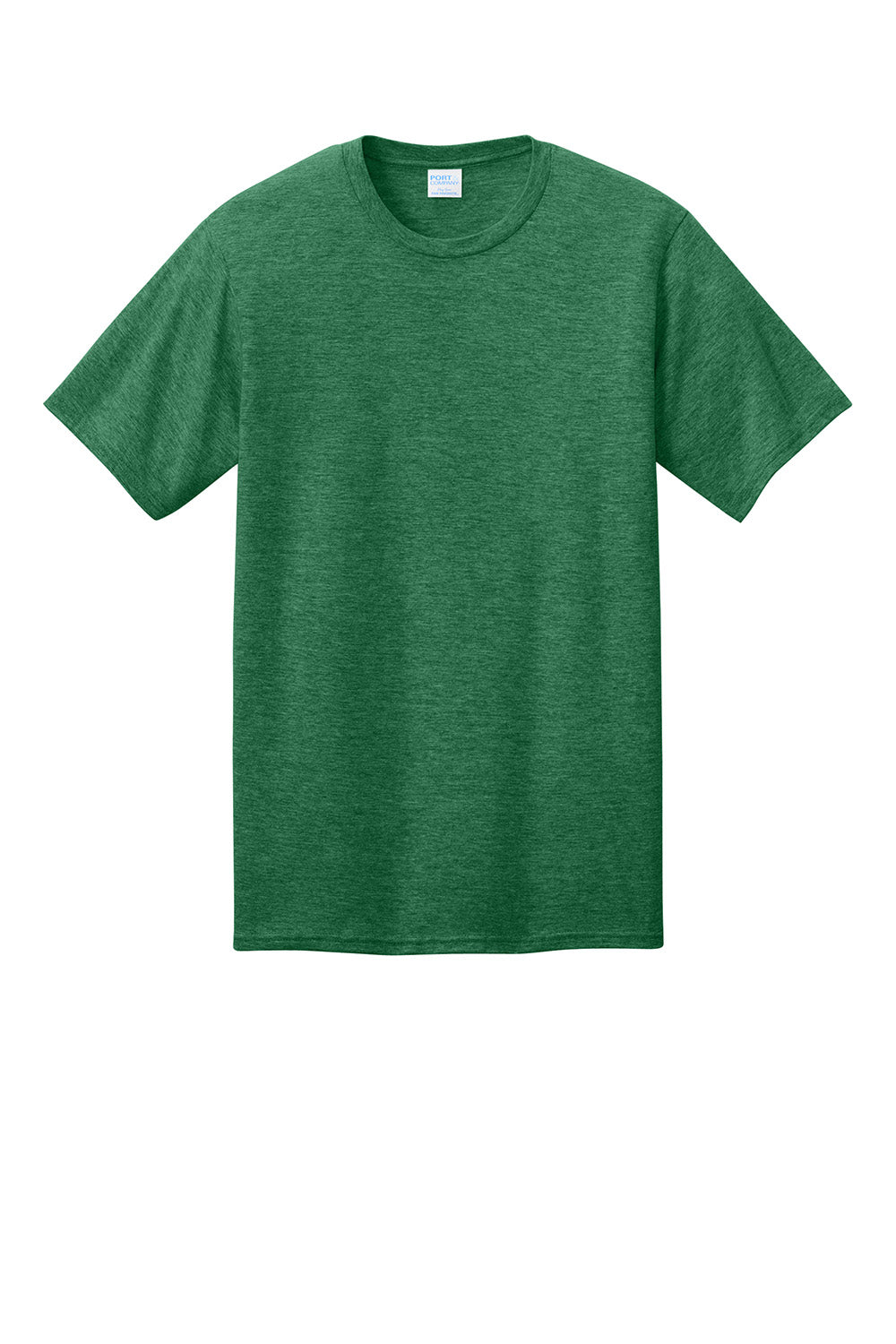 Port & Company PC340 Mens CVC Short Sleeve Crewneck T-Shirt Heather Athletic Kelly Green Flat Front